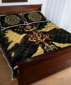 Eagle And Wolf Viking Quilt Bedding Set