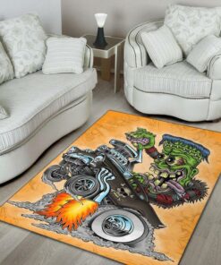 Rat Fink Hot Rod Muscle Car Rug