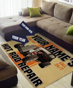 Personalize Hot Rod Repair Rug