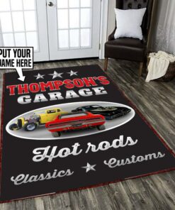 Personalized Hotrod Car Muscle Car Rug