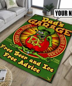 Personalized Garage Rat Fink Rug