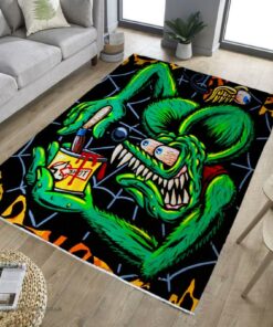 Scary Rat Fink Rug For Living Rom Bedroom