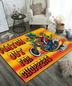 Rat Fink Watch Out For Choppers Rug