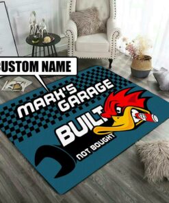 Personalized Built Not Bought Hot Rod Rug
