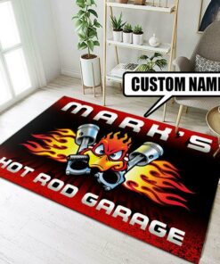 Personalized Hot Rod Duck Rug