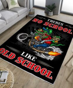 Theres No School Like Old School Hot Rod Rug