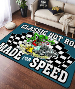 Classic Hot Rod Made For Speed Rug