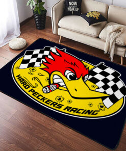 Hot Rod Duck Oldskool Racing Speed Shop Floor Round Rug - Dingmun