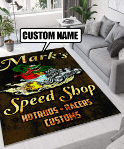 Personalized Rat Fink Speed Shop Hotrods Racers Customs Rug