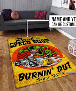 Personalized Hot Rod Speed Shop Area Rug