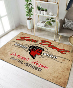 Personalized Sun Devil Speed Shop Hot Rod Rug