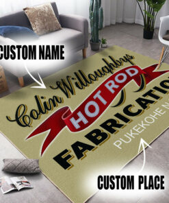 Personalized Hot Rod Funny Rug