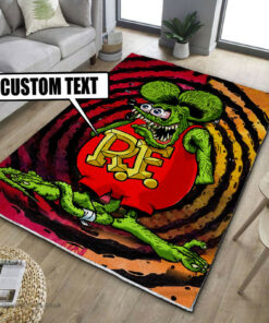 Personalized Hot Rod Rat Rod Rug