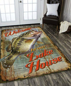 Fishing Welcome To Out Lake House Area Rug