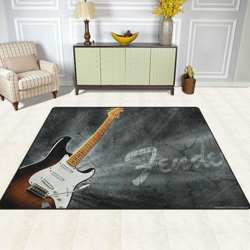 Electric Fender Guitar Area Rug