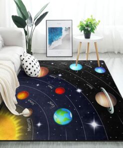 Outer Space Solar System Area Rug For Living Room Bedroom