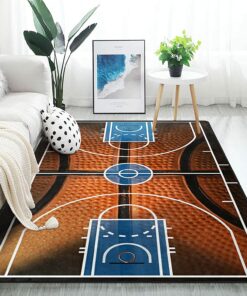 Basketball Print Court Sport Area Rug For Living Room Bedroom