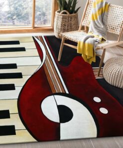 Piano Guitar Area Rug For Living Room
