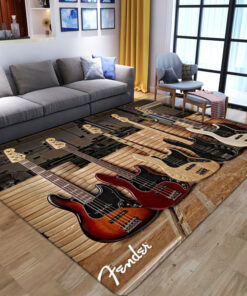Fender Guitar 3D Printed Area Rug For Living Room Bedroom