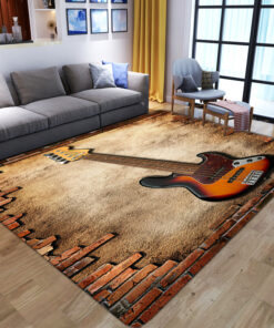 Classical Guitar Print Area Rug