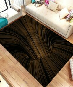 Black And Gold 3D Illusion Rug