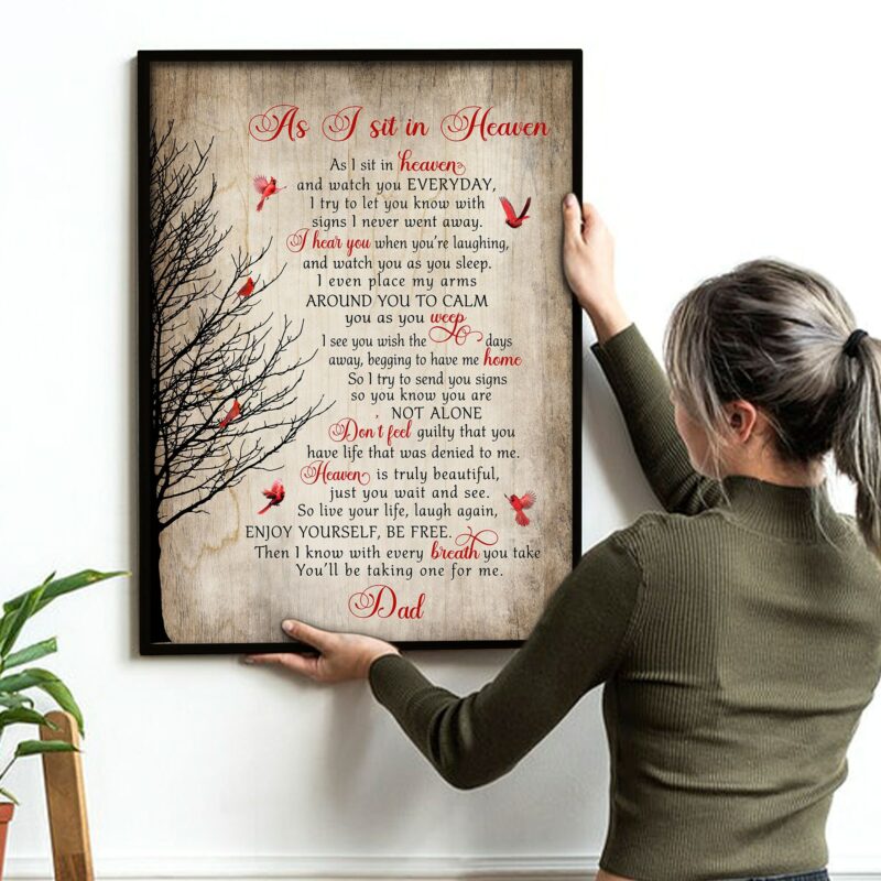 As I Sit In Heaven Cardinal Memorial Canvas