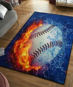 Fire Baseball Living Room Rug