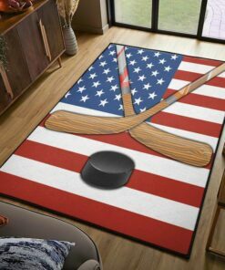 Hockey American Flag Rug