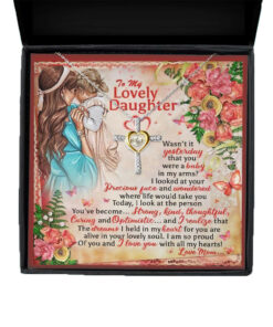 Love You With All My Heart To Daughter Cross Dancing Necklace