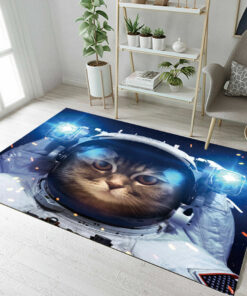 Space Astronaut Funny Cat Bedroom Living Room Area Rug