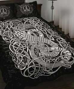 Jormungandr Viking Norse Mythology The Midgard Serpent Viking Quilt Bed Set