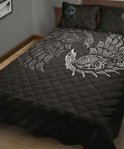 Raven and Wolf Fenrir Viking Personalized Quilt Bed Set