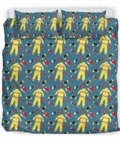 Firefighter Protective Gear Quilt Bedding Set