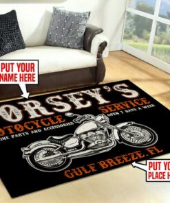 Personalized Motorcycle Service Rug