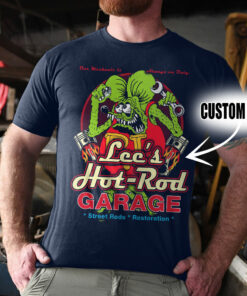 Personalized Hot Rod Garage Street Rods Restoration Rat Fink T Shirt