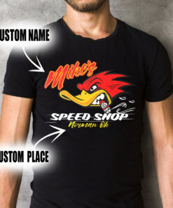 Personalized Woodpecker Garage Hot Rod Speed Shop T Shirts
