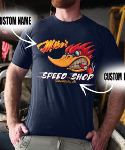 Personalized Woodpecker Hot Rod Speed Shop T Shirts