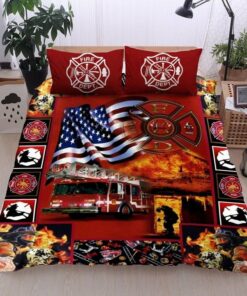 Firefighter American Quilt Bedding Set