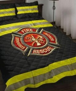 Fire Honor Rescue Courage Firefighter Quilt Bedding Set