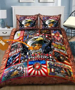 US Marine Corps Personalized Quilt Bedding Set