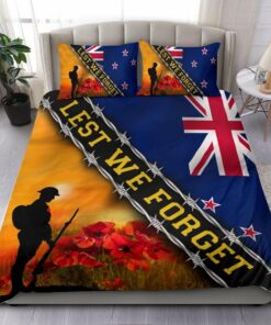 Lest We Forget New Zealand Flag Veteran Quilt Bedding Set