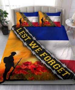 Lest We Forget French Flag Veteran Quilt Bedding Set