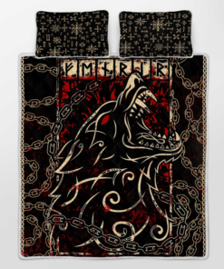 Fenrir With Chain Viking Quilt Bedding Set