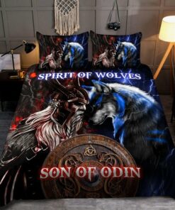 Spirit Of Wolves Son Of Odin Viking Quilt Bedding Set