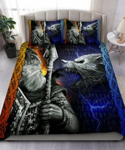 Viking Odin And Fenrir Quilt Bedding Set