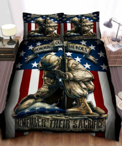 Honor Our Heroes Remember Their Sacrifice Veteran Quilt Bedding Set