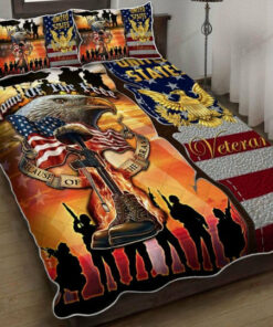 Home Of The Free Because Of The Brave US Veteran Quilt Bedding Set