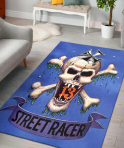 Rat Fink Street Racer Skull Rug