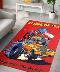 Rat Fink 33 Willys Rule The World Rug
