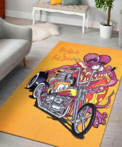 Hot Rods And Fat Bobs Rat Fink Motorcycle Rug